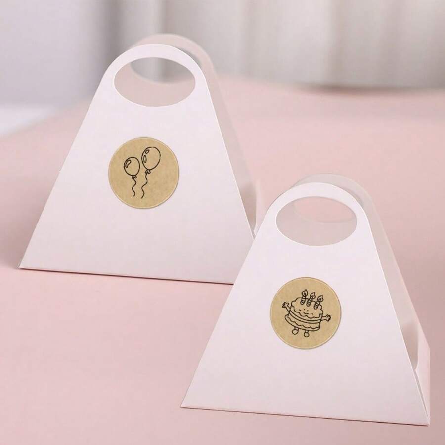 500 张/卷 感谢你陪我过生日贴纸，牛皮纸烘焙生日贴纸，礼品包装，物品装饰，派对装饰贴纸 - 彩色 - 查看 1