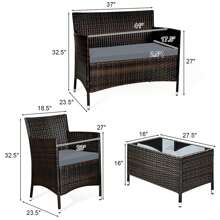 Outdoor Table & Chair Sets - Grey - View 8