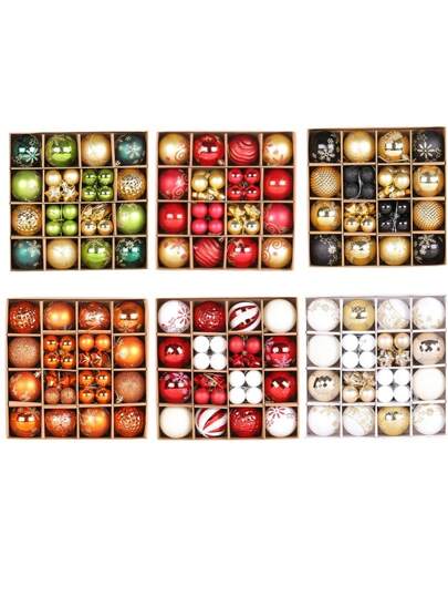 1set/44pcs, Christmas Exquisite Decoration Ball Mixed Pendant, Suitable For Indoor Party Christmas Tree And Outdoor Garden Background Wall Decoration, The Perfect Home Decoration Holiday Atmosphere Hanging Decoration Best Gifts Christmas Decorations Room Decor Winter Christmas Decorations Home Christmas Gifts Christmas Decor