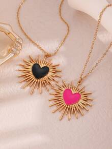 1 件新款时尚多彩大号荆棘爱心吊坠项链适合女性日常佩戴、休闲百搭粗款珠宝 - 34030098 - 查看 7