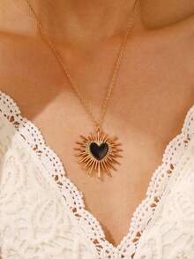 1 件新款时尚多彩大号荆棘爱心吊坠项链适合女性日常佩戴、休闲百搭粗款珠宝 - 34030098 - 查看 4