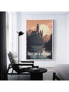 Framed Vintage Movie Minimalist Wizard  Travel Poster Cool Artworks Painting Wall Art Canvas Prints Posters Gift Decorative Painting - Frame-style-4 - View 2