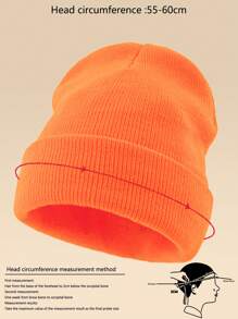 1pc Unisex Outdoor Warm Solid Color Knit Beanie Hat, Suitable For Daily Wear Fall Outfit
