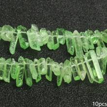 Natural Quartz Crystal Stick Spikes Points Beads 2-8cm Loose Raw Top Drilled Gemstone Beads For Jewelry Making DIY Accessories 10pcs