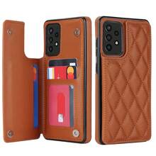 AWQUER 钱包手机壳适用于 16 15 14 Plus 13 12 11 Pro Max 8 7 Plus SE 5G 2020 2022 带信用卡插槽支架，PU 皮革手机壳适用于 Galaxy S24 S23 S22 S21 S20 FE Note 20 Ultra 10 Plus A55 A35 A25 A15 A54 A14 A73 A53 A13 A72 A52 A22 A12 A71 A51 A70 A50 S 4G 5G 支架防震带 RFID 屏蔽手机袋保护套 - 棕色 - 查看 59