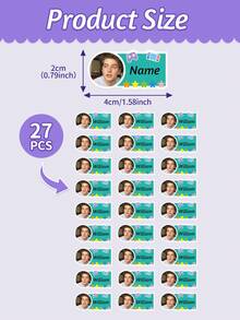 12/27 miếng dán ảnh tùy chỉnh tên tùy chỉnh miếng dán PVC chống thấm nước, đồ dùng học tập hoàn hảo, cho sáng kiến văn phòng ngày lễ, thử thách thủ công, nhãn cá nhân, văn phòng phẩm trường học bút chì bình nước, tờ giấy dán sổ lưu niệm - 4*2cm - Xem 9