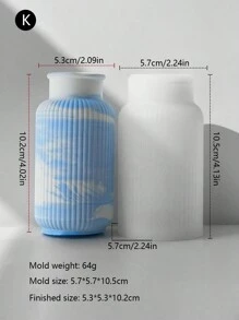 DIY涂鸦花瓶 自制创意花瓶模具 石膏插花树脂模具 硅胶材质可重复制作 可拆卸清洗 - 白色 - 查看 18