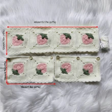 onEternal Handmade Crochet Strawberry Steering Wheel Cover And Seat Belt Cover Car Decor Set Interior Decoration - 均碼 - 查看 3