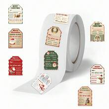 1 Cuộn/500 Miếng Dán Trang Trí Giáng Sinh, Thích Hợp Cho Máy Tính Xách Tay, Điện Thoại, Phong Bì, Quà Tặng Và Đồ Chơi - Nhiều màu - Xem 4