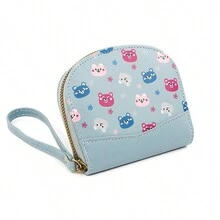 短款印花钱包 卡通动物图案手拿包 拉链大容量零钱包 女士手拿钱包 钱包腕包 - 彩色 - 查看 10