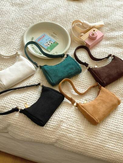 1个时尚纯色拉链迷你零钱包，女童款