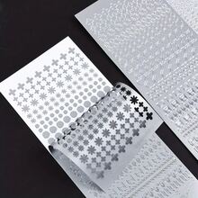 1 miếng dán họa tiết trái tim màu vàng/bạc - Polyethylene Terephthalate chủ đề tình yêu - Trang trí lấp lánh tự dính bóng cho bề mặt nhựa, sử dụng một lần, hình dạng không đối xứng - Một cỡ - Xem 2