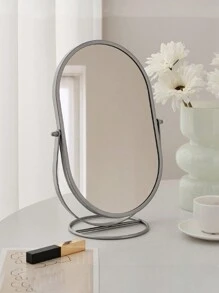 1 Piece Desktop Light Luxury Makeup Mirror, Oval 360° Rotatable Cosmetic Mirror For Counter, Bedroom Decoration Perfect Choice,Makeup,Cheap,Room Decor,Vanity,Travel,Bedroom,Makeup Accessories,Mirror,Vanity Mirror
