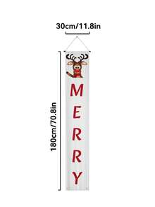 1 套圣诞门廊装饰雪人圣诞装饰品，圣诞快乐悬挂横幅欢迎冬季家居户外室内墙壁圣诞装饰，70.8 * 11.8 英寸，2 种款式 - 多色 - 查看 10