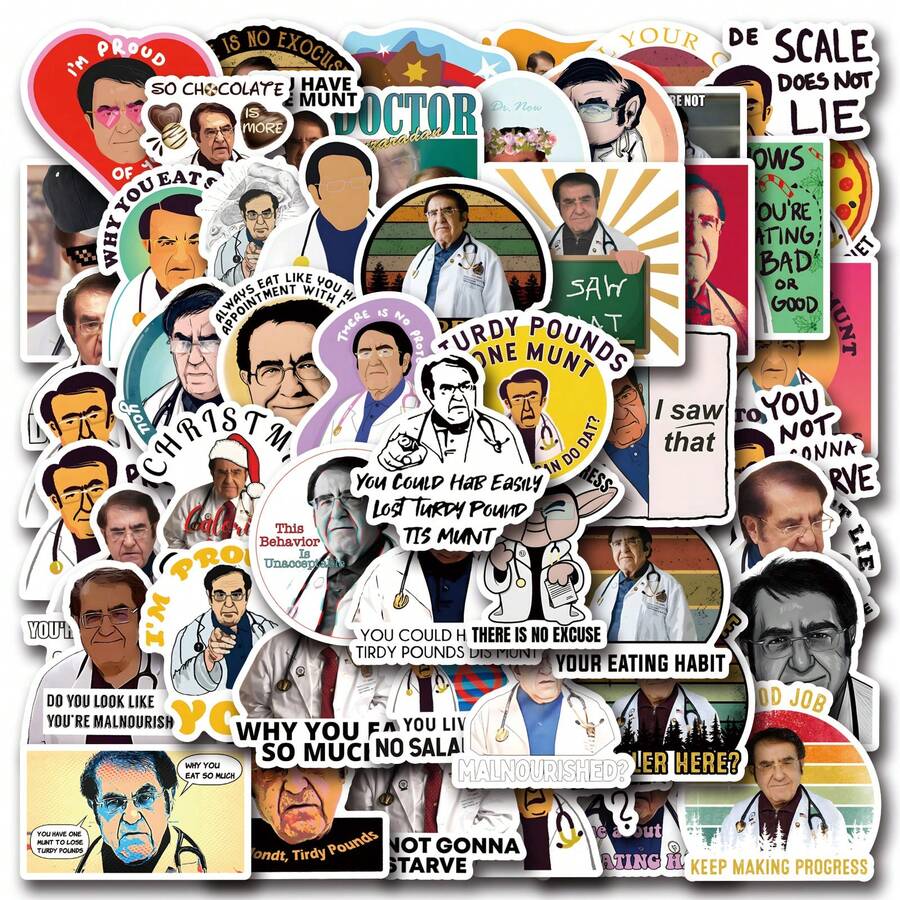 53 miếng dán Dr Now bằng nhựa vinyl thẩm mỹ dùng cho sổ lưu niệm, nhật ký, máy tính xách tay, cản xe, ván trượt, bình nước, máy tính, điện thoại, phim hoạt hình, mũ bảo hiểm, nhãn dán và đề can ô tô - Nhiều màu - Xem 1