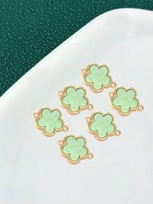 5 件/包合金贝壳五瓣花和三叶草多色金色吊坠，DIY 项链和手链饰品，送给朋友和家人的礼物 - 彩色 - 查看 10