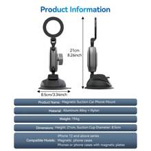 TELESIN Giá đỡ điện thoại trên ô tô bằng nhôm hút từ tính để quay video, Giá đỡ điện thoại trên ô tô có thể điều chỉnh 360 độ, Giá đỡ điện thoại trên bảng điều khiển cho Magsafe, Giá đỡ thông gió trên cửa sổ kính chắn gió tương thích với iPhone Android - Giá đỡ điện thoại ô tô từ tính - Xem 9
