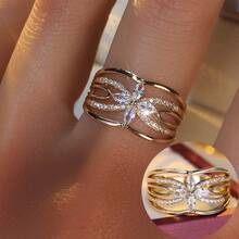 1 件优雅宽款时尚简约精致女士戒指，适合日常佩戴，适合食指 - 戒指 - 查看 7