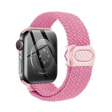 1 条尼龙表带兼容 Apple Watch Ultra 2 49 毫米 41 毫米 45 毫米 46 毫米 40 毫米 42 毫米 44 毫米碳纤维印花编织表带兼容 Apple Watch 表带系列 10 9 8 7 6 SE 5 - 粉色 - 查看 1