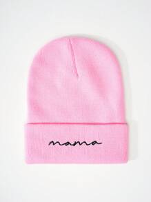 1顶男女通用Y2K风格刺绣“妈妈”针织帽，适合户外、休闲、冬季通勤等多种场合 - 針織帽 - 查看 5