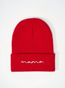 1顶男女通用Y2K风格刺绣“妈妈”针织帽，适合户外、休闲、冬季通勤等多种场合 - 針織帽 - 查看 7