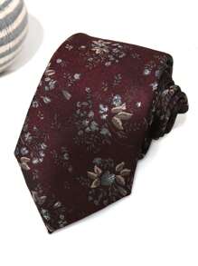 1 件花卉轻质商务休闲时尚涤纶领带，适合所有季节男士领带