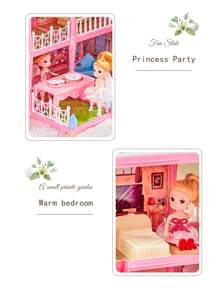 儿童梦幻城堡游戏屋玩具，适合女孩，组装娃娃别墅游戏屋，生日/圣诞礼物 - 彩色 - 查看 4