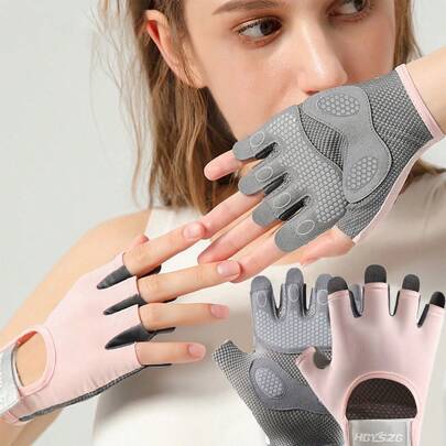 1 双半指健身手套，抓握力极佳，轻薄透气健身手套，适合户外骑行、攀岩、健身训练、跳绳和举重，款式多样，运动、健身房、家庭锻炼，女士健身手套，拳击手套，健身手套，健身手套，男士健身手套