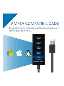 "USB 3.0 HUB With 4 Ports" 5GBPS 4 In 1 High Speed Adapter Expander Immediate Shipping - 黑色 - 查看 5