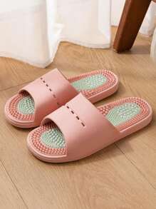 Men's Grey Massage Slippers, Foot Acupressure Point Design, Shower Sandals, Comfortable Soft Slip-Resistant Wear-Resistant Bathroom Shoes