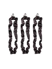 3 件套可调节头带，耐用且高弹性发带，DIY 发带不伤头发，仿真丝发圈，橡皮筋 - 彩色 - 查看 21