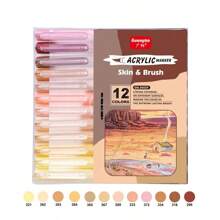 Soft-Head Skin Color Acrylic Marker Waterborne Odorless 12 Color /24 Color/Flesh Color Body Painting Washable Painting Pen Professional Multi-Color Painting Graffiti Marker - Multicolor - View 8