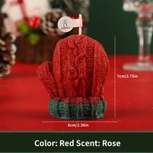 2 件装圣诞节可爱手套香薰蜡烛创意设计桌面摆件，氛围感最爱小礼物 - 彩色 - 查看 9