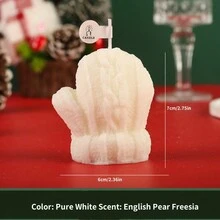 2 件装圣诞节可爱手套香薰蜡烛创意设计桌面摆件，氛围感最爱小礼物 - 彩色 - 查看 12