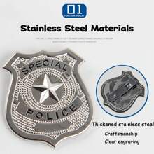 1 件逼真徽章和项链套装，适合男孩或女孩角色扮演、狂欢节和派对装饰角色扮演游戏徽章，带挂绳和腰带夹