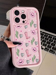 1 Ốp điện thoại thiết kế mũ ba chiều màu hồng và giày cao gót tương thích với iPhone 16/7 Plus/8 Plus/8/SE 2/11/11 Pro/11 Pro Max/XS/XR/12 Pro/12 Pro Max/13/13 Pro/13 Pro Max/14 Pro/14 Pro Max/15/15 Plus/15 Pro/15 Pro Max - Hồng - Xem 3