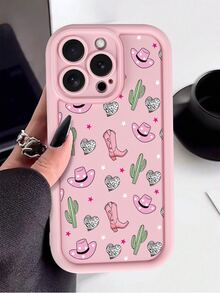 1 Ốp điện thoại thiết kế mũ ba chiều màu hồng và giày cao gót tương thích với iPhone 16/7 Plus/8 Plus/8/SE 2/11/11 Pro/11 Pro Max/XS/XR/12 Pro/12 Pro Max/13/13 Pro/13 Pro Max/14 Pro/14 Pro Max/15/15 Plus/15 Pro/15 Pro Max - Hồng - Xem 2