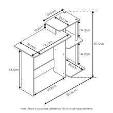 HOMLUX Efficient Laptop Desk, Tablet Computer Desk, Computer Table, Mesa De Computadora, Desk Set For Studying, Solid Wood Desk, Student Table, Home Office Desk, Study Table, Home Office Table, Small Table For Bedroom - Americano/Đen - Xem 4