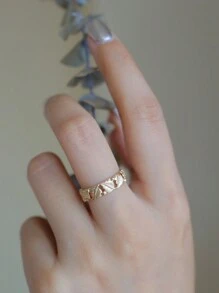 1pc 18K Gold Plated Vintage Hollow Tree Leaf Ring, S925 Sterling Silver Style Rich In Details & Suitable For Daily Wear, Designer Collection For Women
