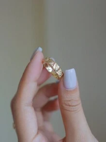 1pc 18K Gold Plated Vintage Hollow Tree Leaf Ring, S925 Sterling Silver Style Rich In Details & Suitable For Daily Wear, Designer Collection For Women