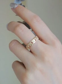 1pc 18K Gold Plated Vintage Hollow Tree Leaf Ring, S925 Sterling Silver Style Rich In Details & Suitable For Daily Wear, Designer Collection For Women