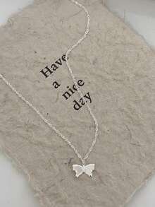 1 chiếc vòng cổ mặt bướm bằng bạc Sterling 925, thiết kế tối giản thanh lịch, phong cách ngọt ngào, vòng cổ choker, thời trang để đeo hàng ngày và làm quà tặng, phù hợp với mọi mùa - Loại bướm - Xem 5