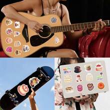 60 张生日快乐蛋糕贴纸乙烯基美学贴纸，适用于剪贴簿、日记、笔记本电脑、保险杠、滑板、水瓶、电脑、手机、卡通、安全帽、汽车贴纸和贴花 - 彩色 - 查看 5