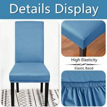 1 szt./4 szt./6 szt. 6 szt. pokrowców na krzesła do jadalni, bardzo elastyczny zdejmowany zmywalny pokrowiec na krzesło na przyjęcie domowe, hotel, wesele, jednolity kolor szczotkowany i bardzo elastyczny pokrowiec na krzesło, zestaw 6 pokrowców na krzesła do jadalni, elastyczny jednolity kolor pokrowców na krzesła Parsons Spandex zdejmowany zmywalny pokrowiec na krzesło kuchenne