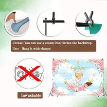 Phông nền chụp ảnh lễ rửa tội đầu tiên Trang trí tiệc lễ rửa tội Banner Nền ảnh Chúa ban phước cho hoa - Loại C - Xem 6