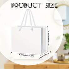 20 个迷你白色简约时尚手提礼品袋，圣诞派对礼品袋，婚礼/生日派对礼品包装袋（牛皮纸），适用于母亲节、伴娘礼物、毕业礼物、生日礼物、结婚礼物、生日、新娘、婚礼 - 白色 - 查看 6