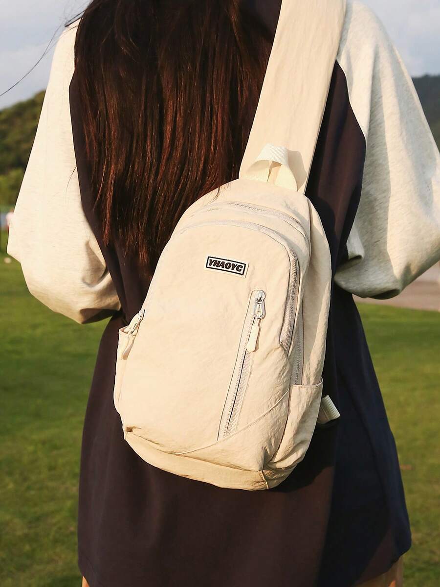 Minimalist Lightweight WaterResistant Chest Bag/Waist Bag, Solid Color