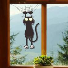 1pc Funny Cat Car Decal, Removable Personalized Wall Sticker For Window, Cabinet, Toilet, Bathroom, Stickers, Wall Decal, Vinyl Decal For Home Decorations, Spring Decoration Items Refresh Your Home, Rama Decoration Sticker - Multicolor - View 1