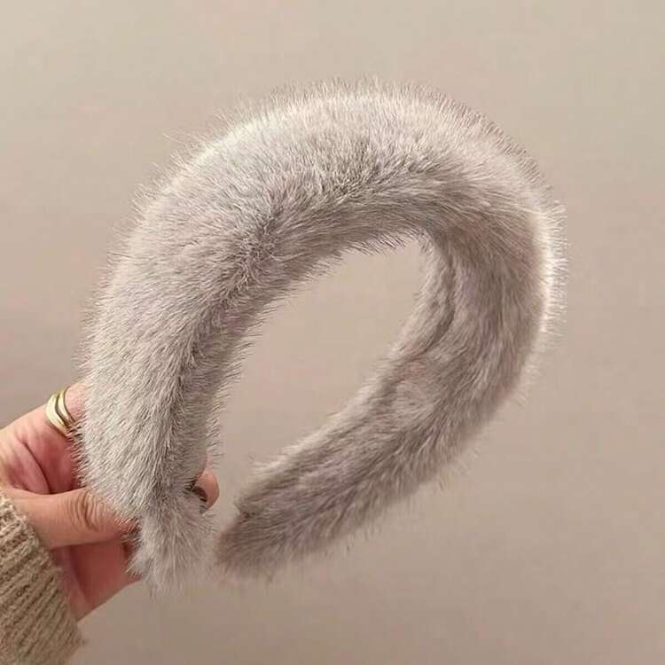 3条/1条装女士毛绒发箍，适合秋冬季节，可爱女士毛绒发圈，可用于佩戴口罩和打造发型，适合日常佩戴，洗脸时可作发箍，女士发带，发饰，头饰 - 彩色 - 查看 10