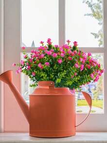 5 件粉色仿真花 - 桉树山茶花、婚礼派对装饰、家庭客厅餐桌装饰、假植物、秋季装饰、房间、书桌、花园装饰、房间装饰用品 - 粉色 - 查看 2